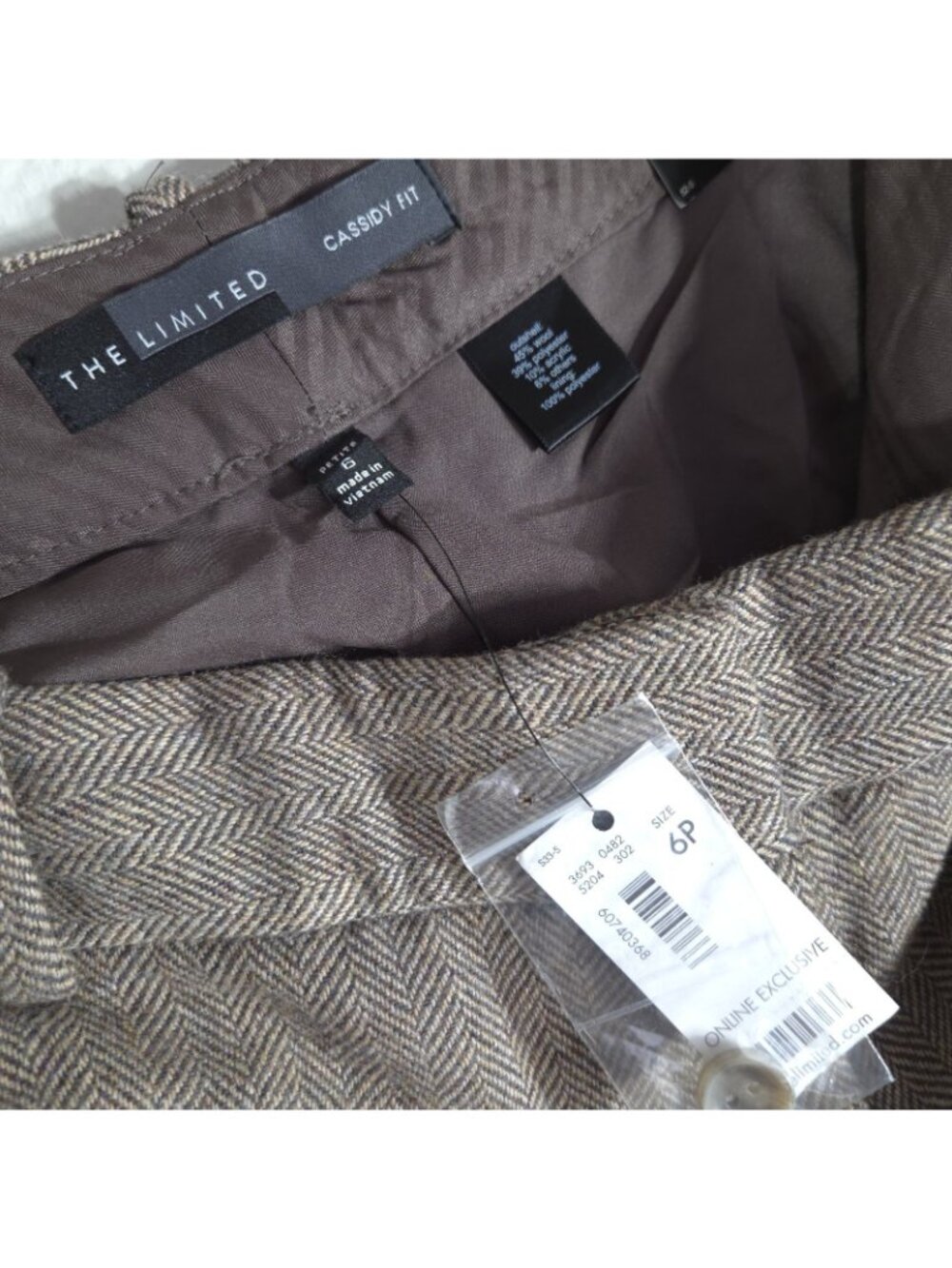 The Limited Tan Wool Blend Flare Pants Women's Size 6P Cassidy Fit Relaxed Hip - Picture 3 of 16